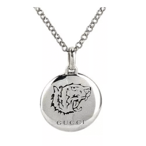E6BE90A1-ECAD-69FB-5688-4D6D234C4806.png Necklace BLIND FOR LOVE Tiger Head Motif Pendant Adjustable Chain Silver