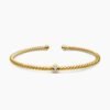 Classic Cablespira&reg; Station Bracelet 18K Yellow Gold with Diamonds, 3mm