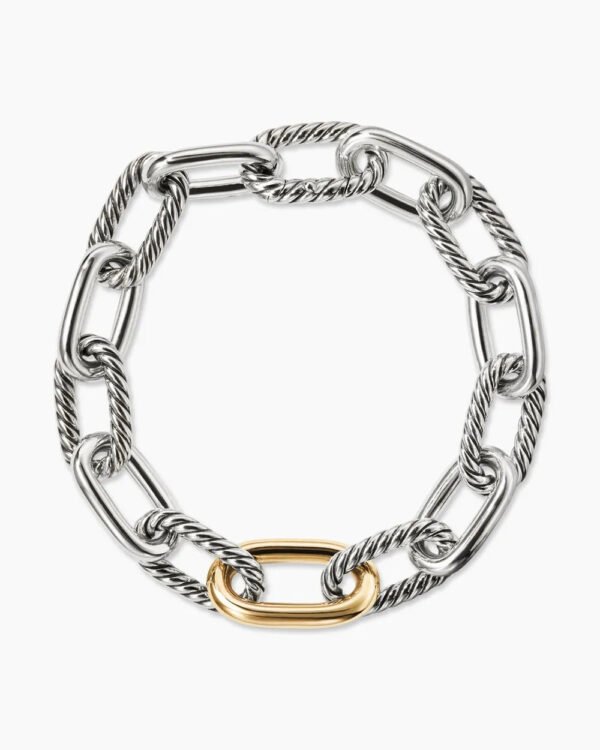 DY Madison&reg; Chain Bracelet Sterling Silver with 18K Yellow Gold, 11mm