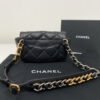 Chanel Lambskin Quilted Chanel 19 Waist Bag As1163 Black