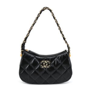 Chanel Aged Calfskin Quilted Small 19 Hobo Black