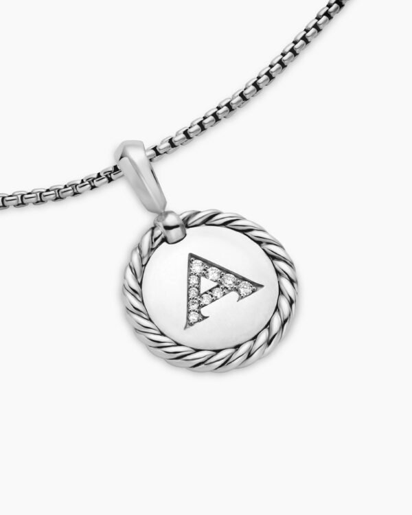 E9DC2318-DA47-BCBB-0F97-5028CD07D3AF.jpg Initial Charm Necklace Sterling Silver with Diamond A
