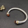 Classic Cable Bracelet Sterling Silver with 14K Yellow Gold and Citrine, 5mm