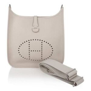 Evelyne PM Bag Beton Palladium Hardware Clemence Leather bag