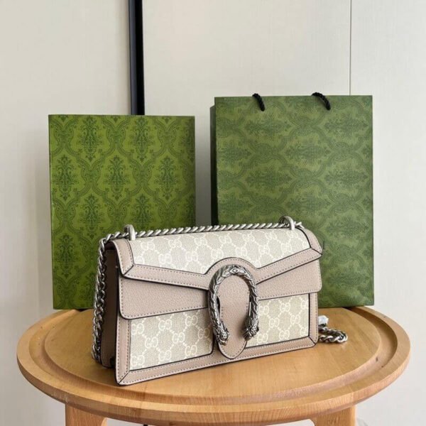 Gucci Dionysus Beige And White Canvas 25x14cm