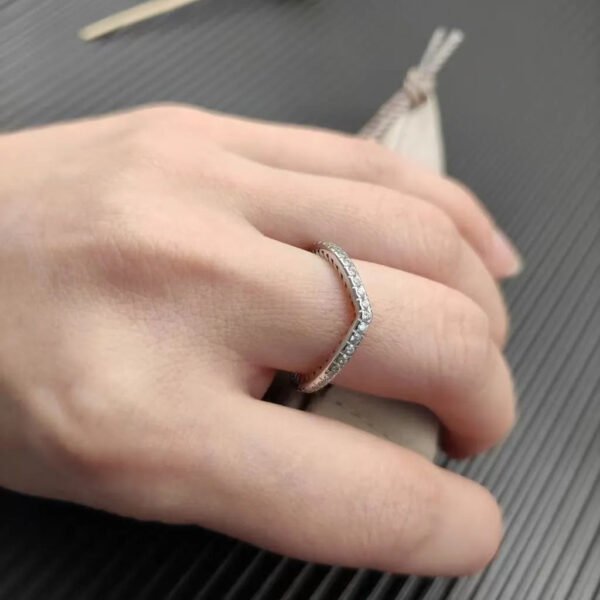 Cable Collectibles&reg; Heart Stack Ring Sterling Silver with Pav&eacute; Diamonds - 6