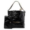 Glazed Calfskin Quilted Small Chanel 22 Black