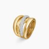 Pav&eacute; Crossover Five Row Ring 18K Yellow Gold with Diamonds - 6