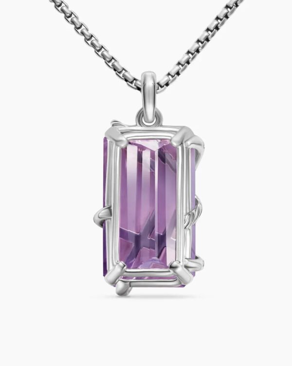 EB12CE1F-AFA9-BA2B-F846-8D317CE23959.jpg Cable Wrap Amulet Sterling Silver with Lavender Amethyst and Diamonds, 32mm