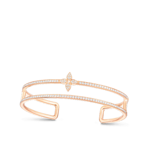EB4E2DE1-6969-7B19-D2B9-C2A93F2C7595.png Idylle Blossom Two-Row Bracelet, Pink Gold And Diamonds