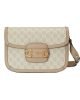 Gucci Horsebit 1955 Canvas Small Shoulder Bag White Beige