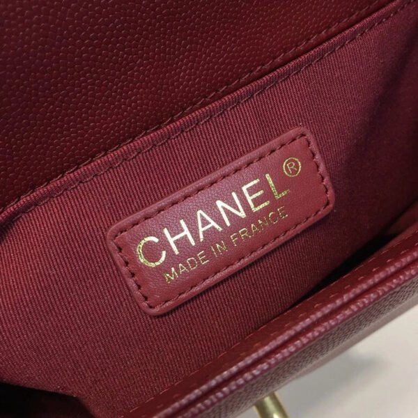 Chanel Boy Handbag Gold Toned Hardware Burgundy For Women, Women&rsquo;s Bags, Shoulder And Crossbody Bags 9.8in/25cm A67086