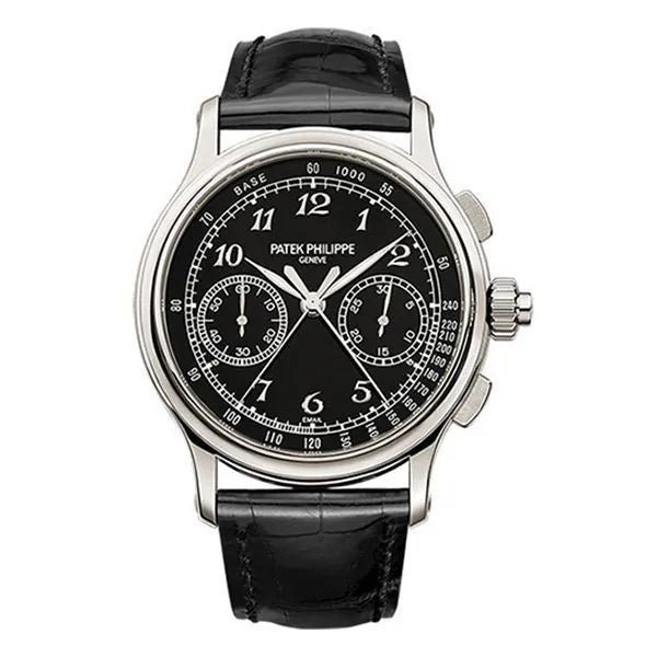 Grand Complications 5370P-001 Split Seconds Chronograph 41mm Platinum Black Dial Black Leather Straps Men Watch