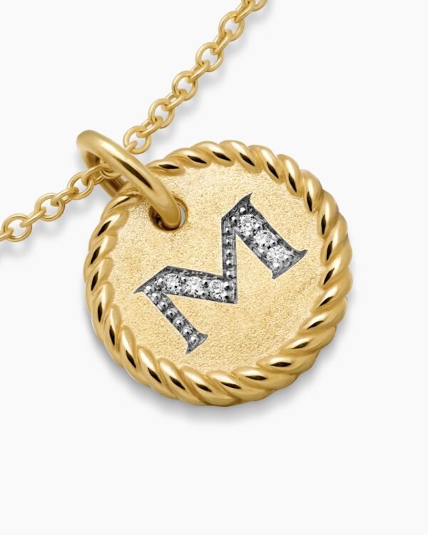 ECA6AA20-AA9B-FE73-9CEE-878022B53299.jpg Initial Charm Necklace 18K Yellow Gold with Diamond M