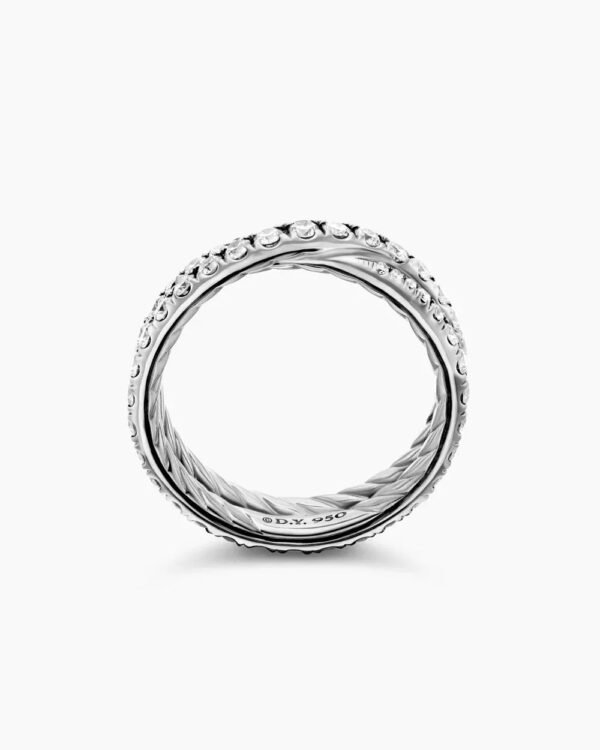 ED98CD0A-BDEA-E0AB-C8B5-D42228560AE3.jpg DY Crossover® Band Ring Platinum with Diamonds - 6
