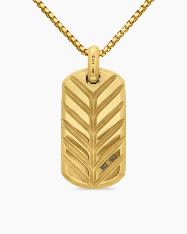 EDAE0CE1-4661-B830-8E80-EAADC59DE912.jpg Chevron Tag 18K Yellow Gold with Diamonds, 42mm