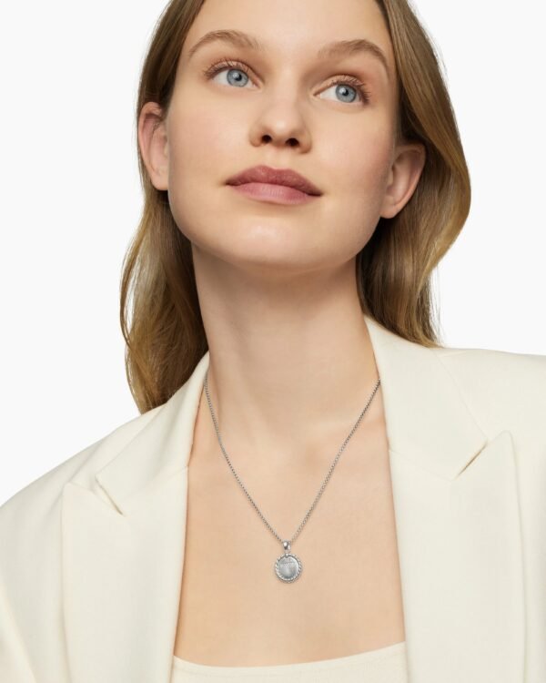 EE057F21-F800-6D78-9331-830A8C3EB803.jpg Initial Charm Necklace Sterling Silver with Diamond T