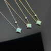 Color Blossom BB Star Pendant, Yellow Gold, Amazonite and Diamond - White gold