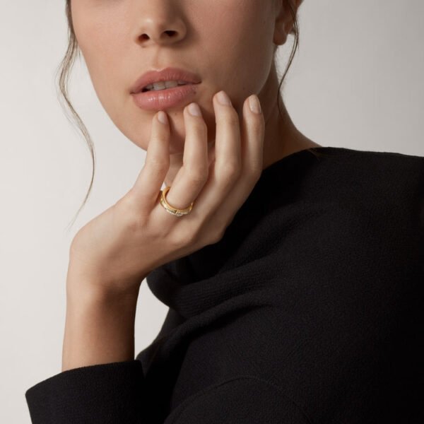 MAILLON PANTH&Egrave;RE WEDDING BAND, 2 HALF DIAMOND-PAVED ROWS