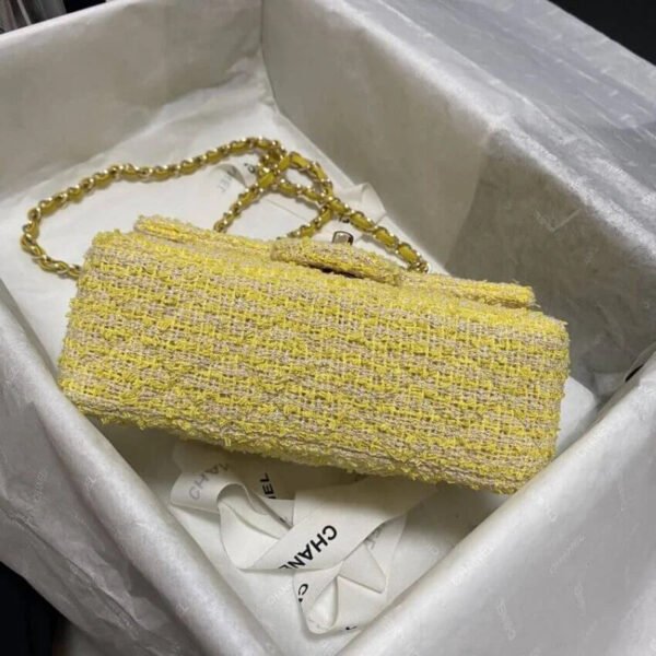 Chanel 20Cm Class-Flap Bag In Yellow Tweed 1116