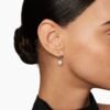 Pearl and Pav&eacute; Solari Drop Earrings Sterling Silver with Pearls and Diamonds, 18.4mm