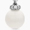 Pearl and Pav&eacute; Solari Drop Earrings Sterling Silver with Pearls and Diamonds, 18.4mm