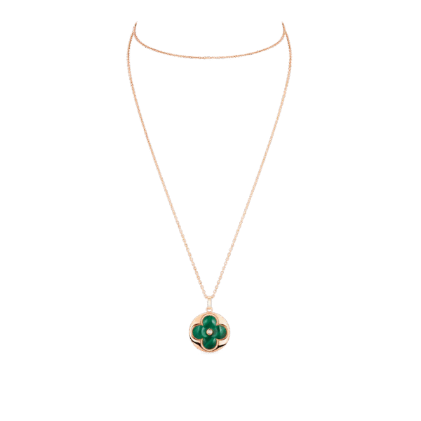 Color Blossom XL Medallion, Pink Gold, Malachite and Diamond