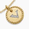 F0ABB364-EC67-9408-2C63-078A4AF24DC6.jpg Initial Charm Necklace 18K Yellow Gold with Diamond V