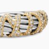 Helena Ring Sterling Silver with 18K Yellow Gold and Diamonds, 7.7mm - 6