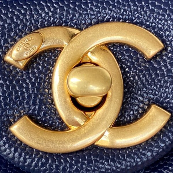 Chanel Mini Flap Bag With Top Handle Gold Hardware Navy Blue For Women, Women&rsquo;s Handbags, Shoulder Bags 7.9in/20cm AS2431 B08846 NJ532