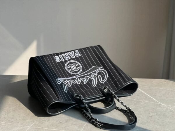 F16390DC-90C2-08A5-ABD5-A14CF2A8AF19.jpg CHANEL Deauville 2wayTote Bag Black A66941 Cotton Leather