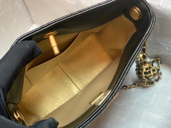 Chanel Hobo Handbag Black Bag For Women 16cm/6in