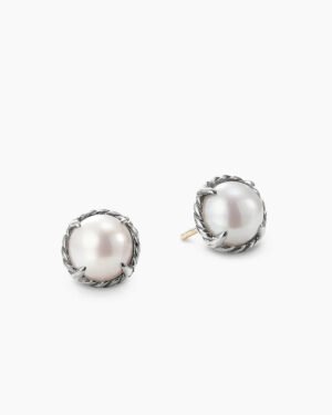 Petite Chatelaine&reg; Stud Earrings Sterling Silver with Pearls, 8mm