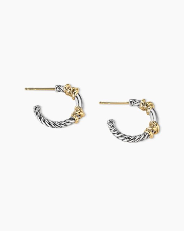F24E4D60-398A-E961-A97A-88EE4E3AD9CF.jpg Petite Helena Wrap Hoop Earrings Sterling Silver with 18K Yellow Gold and Diamonds, 3/4in