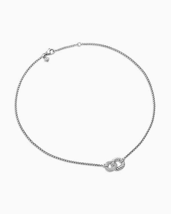 Belmont&reg; Curb Link Necklace Sterling Silver with Diamonds, 20mm
