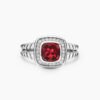 Petite Albion&reg; Ring Sterling Silver with Garnet and Diamonds - 6