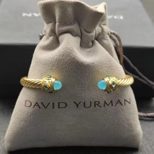 Renaissance&reg; Classic Cable Bracelet Sterling gold with 14K Yellow Gold, Blue Topaz and Lapis, 5mm