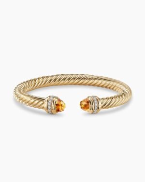 Classic Cablespira&reg; Bracelet 18K Yellow Gold with Citrine and Diamonds, 7mm