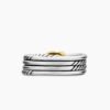 F3FD29E7-E68A-2297-9B19-4AED61006A9F.jpg X Crossover Band Ring Sterling Silver with 18K Yellow Gold - 6