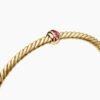 Classic Cablespira&reg; Station Bracelet 18K Yellow Gold with Pav&eacute; Rubies, 3mm