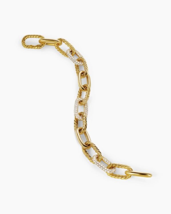 DY Madison&reg; Chain Bracelet 18K Yellow Gold with Diamonds