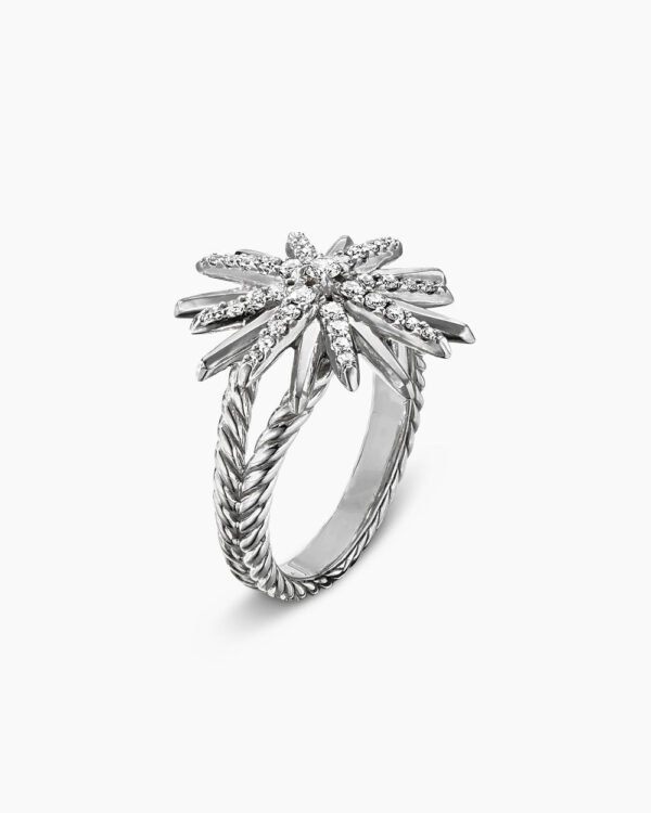 F44C3FC2-7F17-A71E-7D1D-49CB8FB1B4F4.jpg Starburst Ring Sterling Silver with Diamonds, 19mm