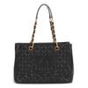 Caviar Quilted Grand Shopping Tote GST Black - Gold chain