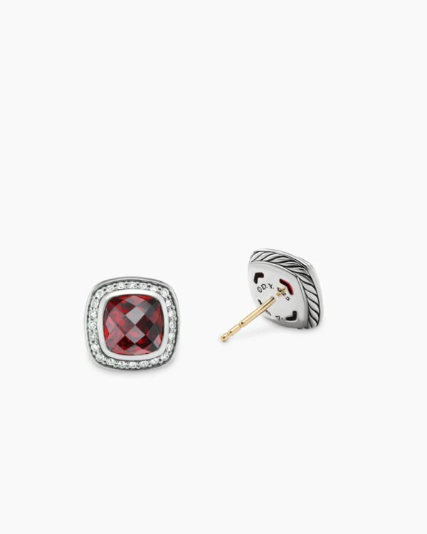 F472DA05-D1BD-9B42-BA64-ECE4D814208D.jpg Albion Stud Earrings Sterling Silver with Garnet and Diamonds, 7mm