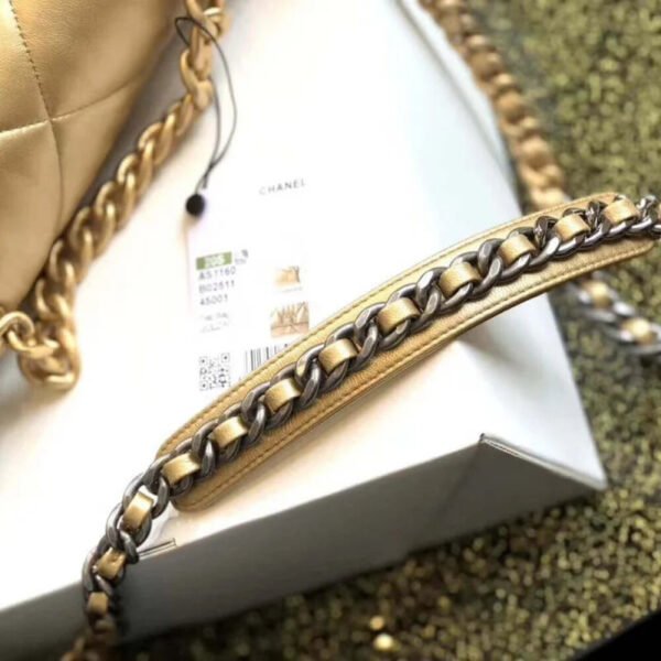 F47582E3-FF56-4F97-02DE-FA55D4FE84EA.jpg Chanel 19 Flap Bag As1160 Gold