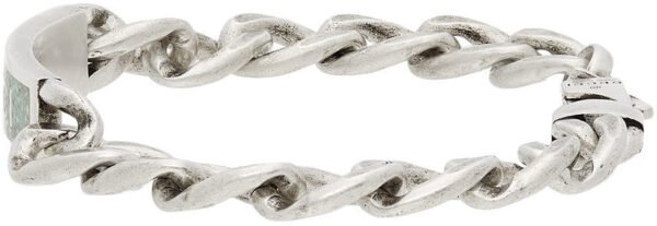 Silver Enamel Logo Bracelet