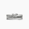 F5A454A7-BD2E-0C74-E363-D40F36790921.jpg X Crossover Band Ring Sterling Silver with Diamonds - 6