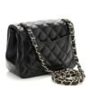 Lambskin Quilted Mini Square Flap Bag Black