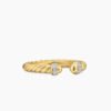 Cable Band Open Ring 18K Yellow Gold with Diamonds - 6