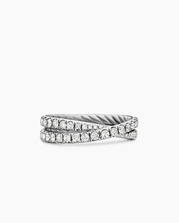 F6B25C81-5671-1A62-07CA-0A1400E74B8C.jpg DY Crossover® Band Ring Platinum with Diamonds - 6